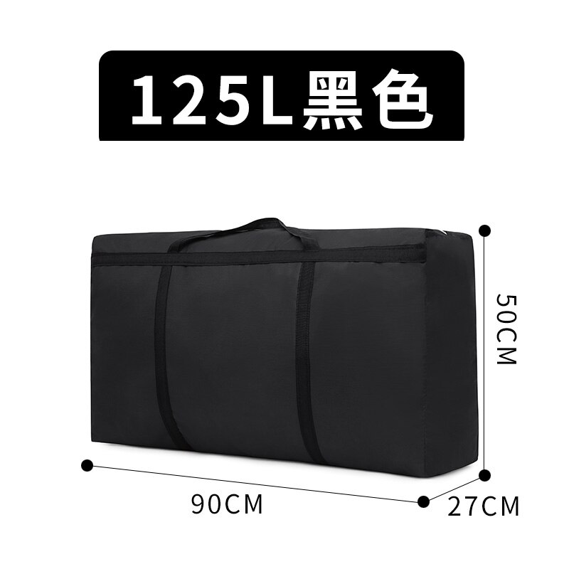 Bolsa de lona Oxford de gran capacidad para embalaje móvil, 180L tejida de bolsa de lona, artefacto de almacenamiento de edredón, portátil, piel de serpiente: black 125L