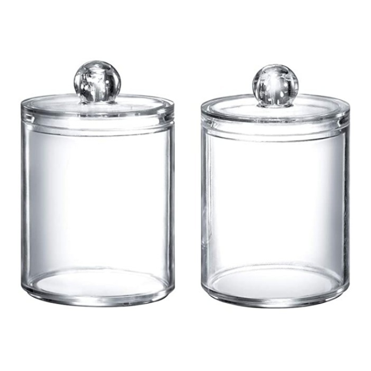 Acrylic Swab Cotton Storage High Case Boxes Bathroom Storage Canister Clear Plastic Acrylic Jar For Cotton Ball Swab