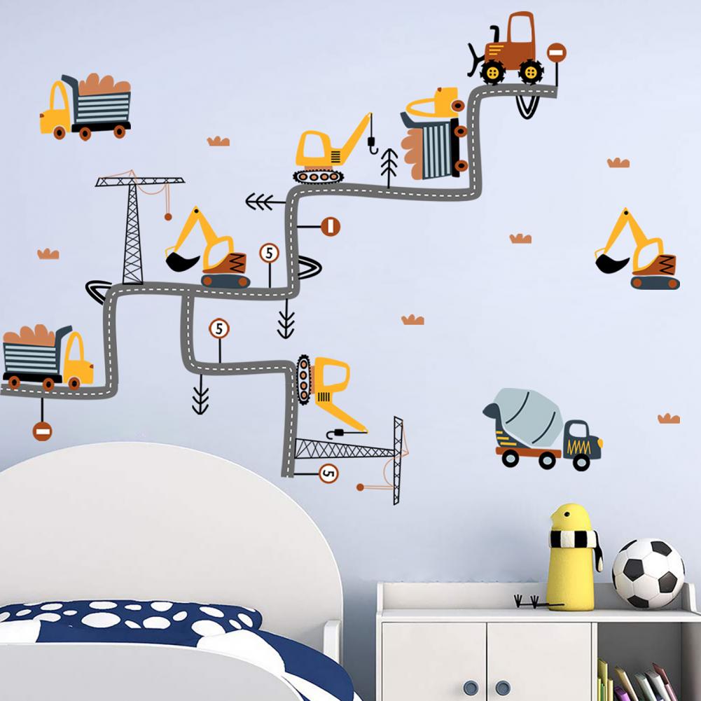 Cartoon Auto Vliegtuig Muurstickers Jongen Kinderkamer Diy Muurschildering Decoratie Vinyl Stickers Kleuterschool Slaapkamer Home Decor Wallpapers