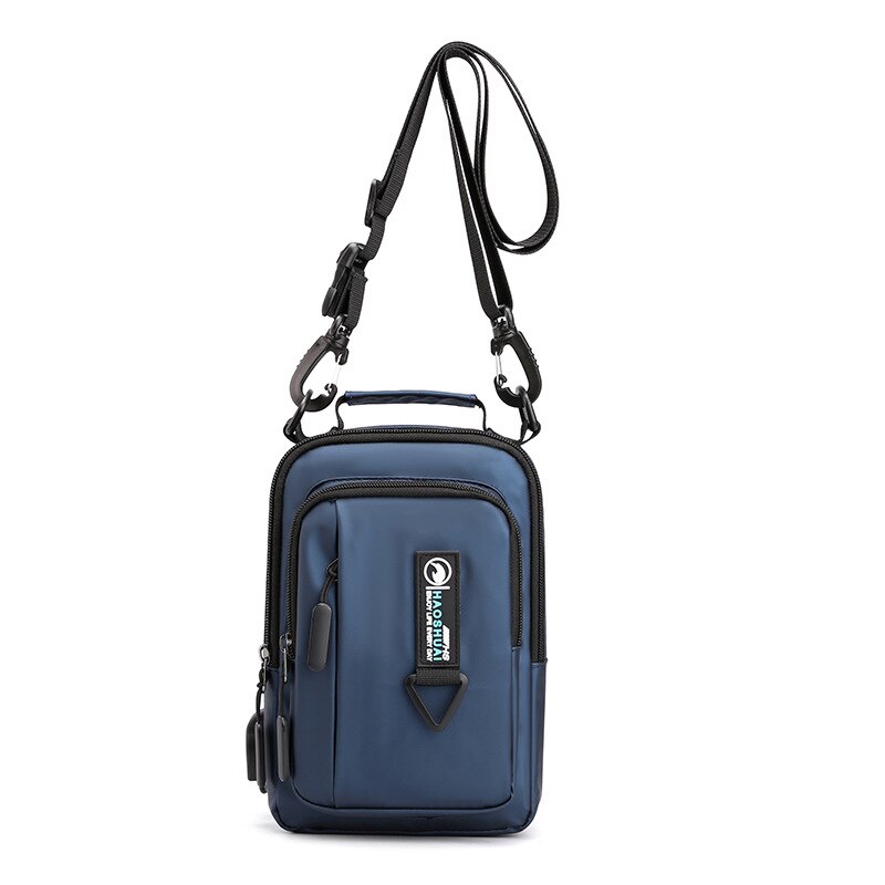 Male Shoulder Bag USB Charging Crossbody bags Men Anti Theft Messenger Bags Chest Bag Waterproof Nylon Men Black Bag Casual