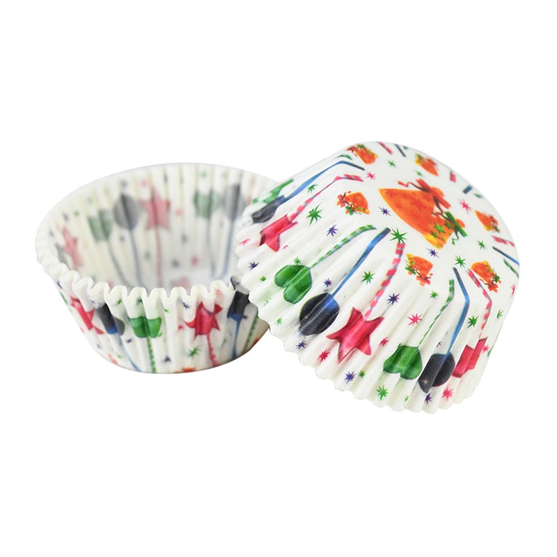 Emballage de gâteaux en papier, 100 pièces, tasses à Muffin, fête, bricolage, cuisine, lieu de cuisson, moule Cupcake, Dessert, boîte étanche à l&#39;huile de 7cm: D13