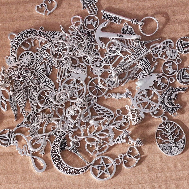 Metall Mixed Charms für Schmuck, Die DIY Handgemachten Handwerk Vintage Anhänger Charms 100 pcs/lot C5089