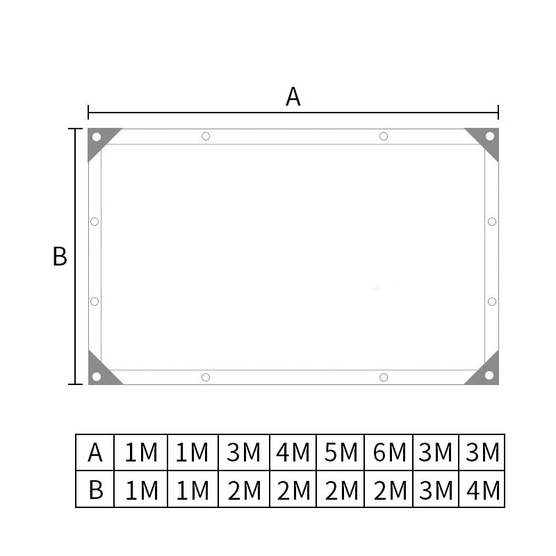 2X2M 2X3M 2X4M 2X5M 2X6M 3X3M 3X4M Transparante Regendicht Schaduwdoek Dekzeil Lichtgewicht Waterdichte Tarp Cover Tent Onderdak