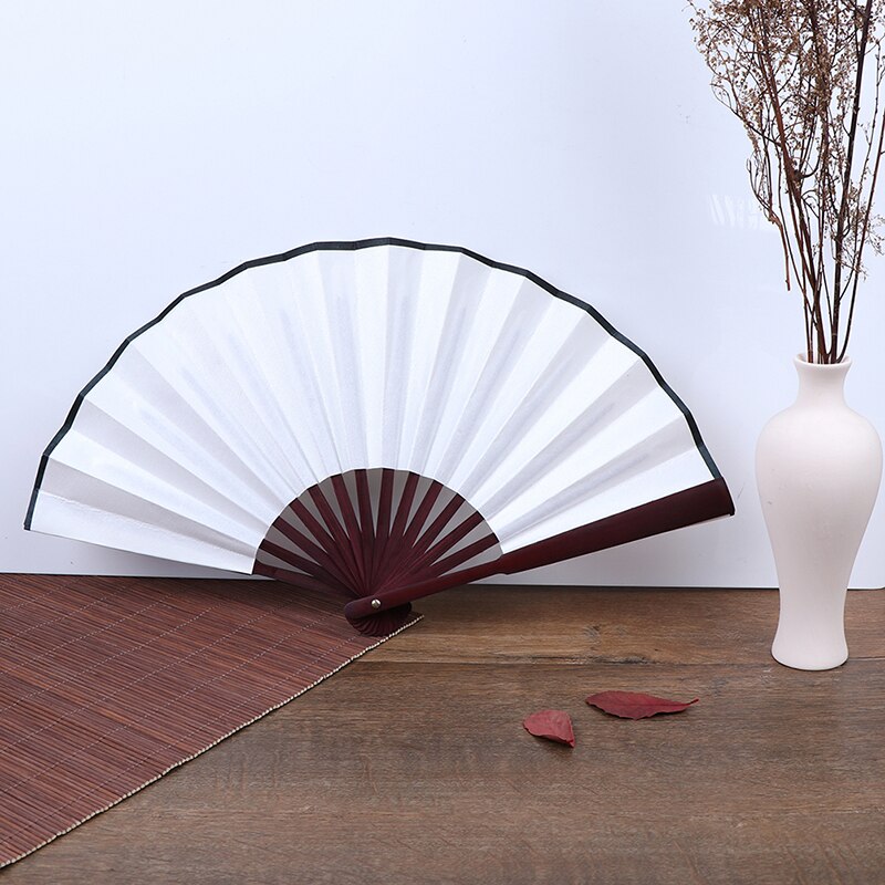 Éventail chinois pliable en bambou de couleur unie, 1 pièce, fournitures de fête à domicile pour hommes/femmes: WT