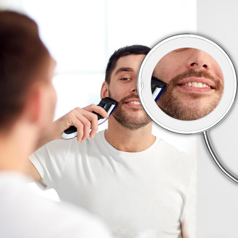 Espejo LED 10X espejos para maquillaje con aumento con espejo LED Flexible luz plegable Vanity Miroir 360 grados de rotación espejo de maquillaje