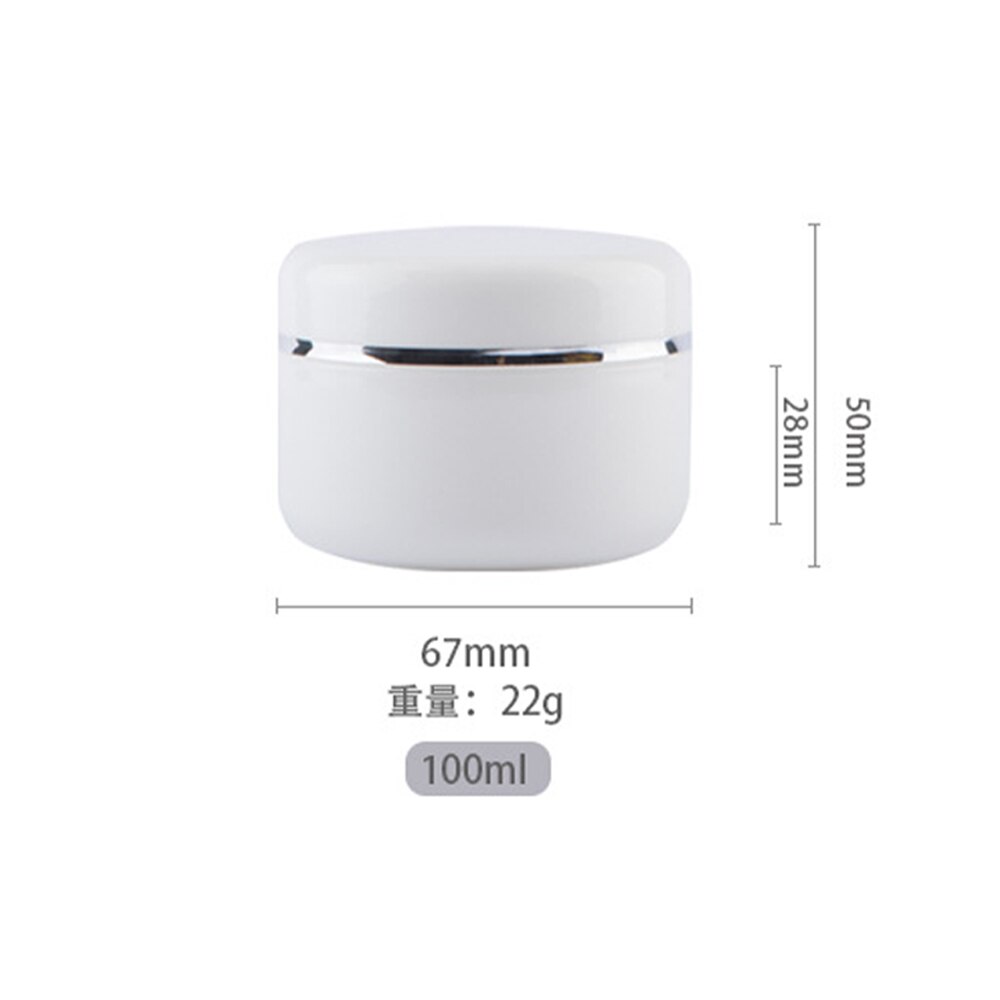 10 stuks hervulbare flessen reis gezichtscrème lotion cosmetische container plastic lege make-up pot pot 20/30/50/100/150/250g: 100ml 3 stuks