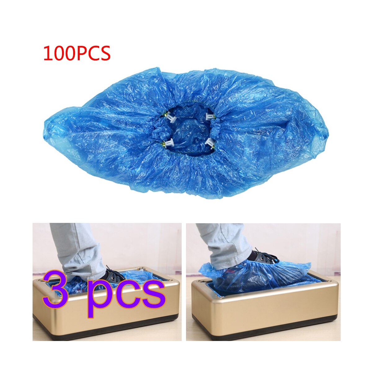 100 st auto sko täcka maskin speciell plast sko täcka t spänne sko täcka hushåll inomhus engångsmaskin sko täcka: 300 st