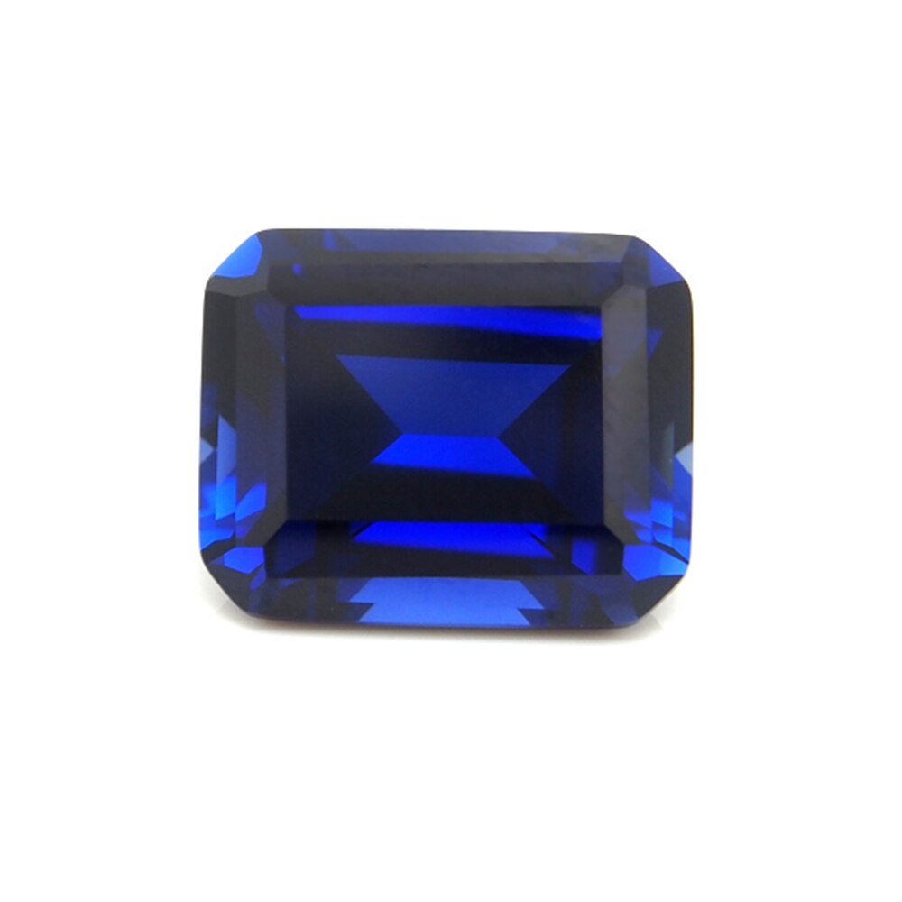 10*12mm 5 Stuk/veel Blue Sapphire emerald cut Blue korund Losse Edelsteen