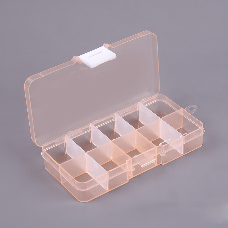10 siatek Organizer na paznokcie Pudełko do przechowywania Narzędzie Wybierz regulowany Manicure Biżuteria Udekoruj Nail Art Tipsy Pojemnik do przechowywania: Ciemny Khaki