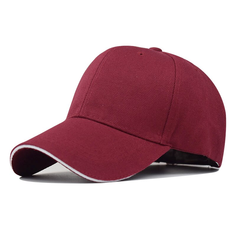 Baseball Cap Snapback Hat Polyester Thick Spring Autumn Cap Pure color cap keep warm Hip Hop Fitted Cap For Men Women: Wine red