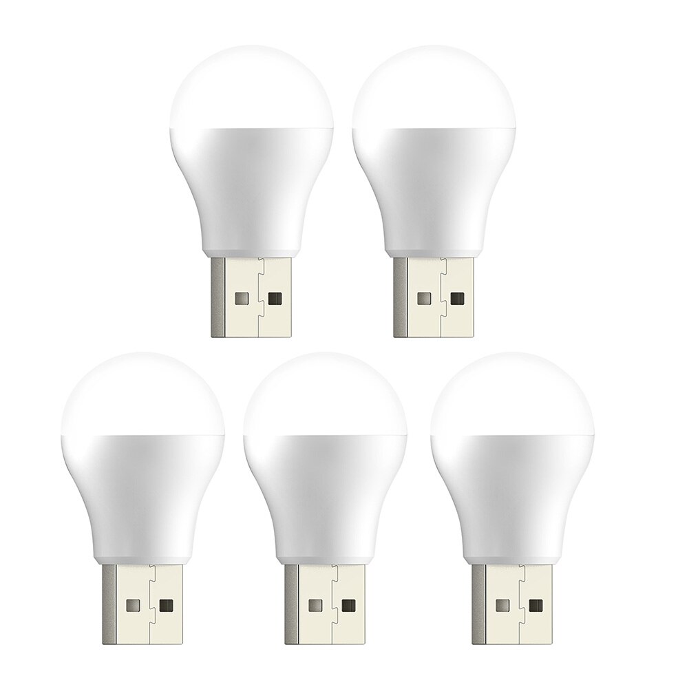 USB Plug Night Light USB Small Book Light LED Protection Reading Light Eye Protection Reading Light Plug And Play: 5pcs white