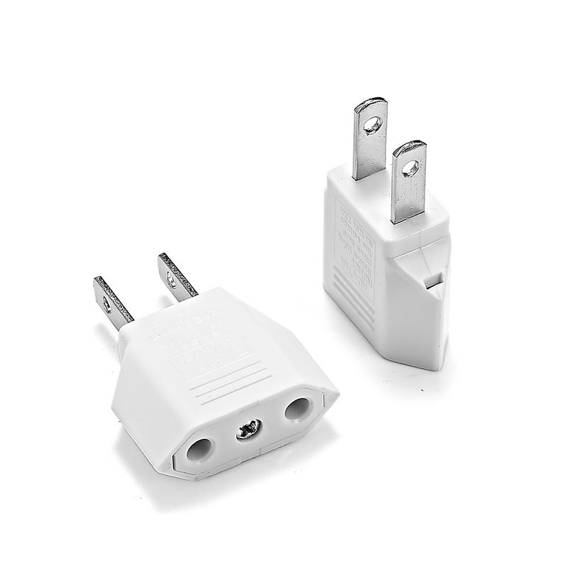 US China Japan Travel Adapter European EU to US Plug in Adaptor Electrical Plug Adapter Converter Sockets AC Charger Outlet: white