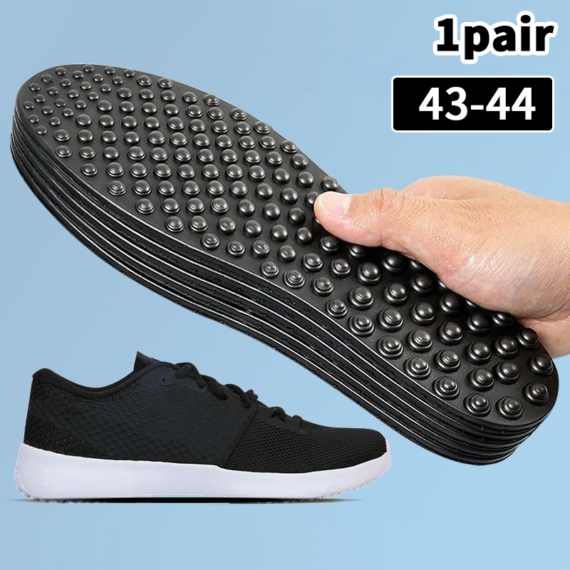 Men & Women Soft Shoe Pads, Finger Pressure Massage Sports Insoles, Relieves Foot Fatigue, for Casual Footwear, 1 Pair.: black
