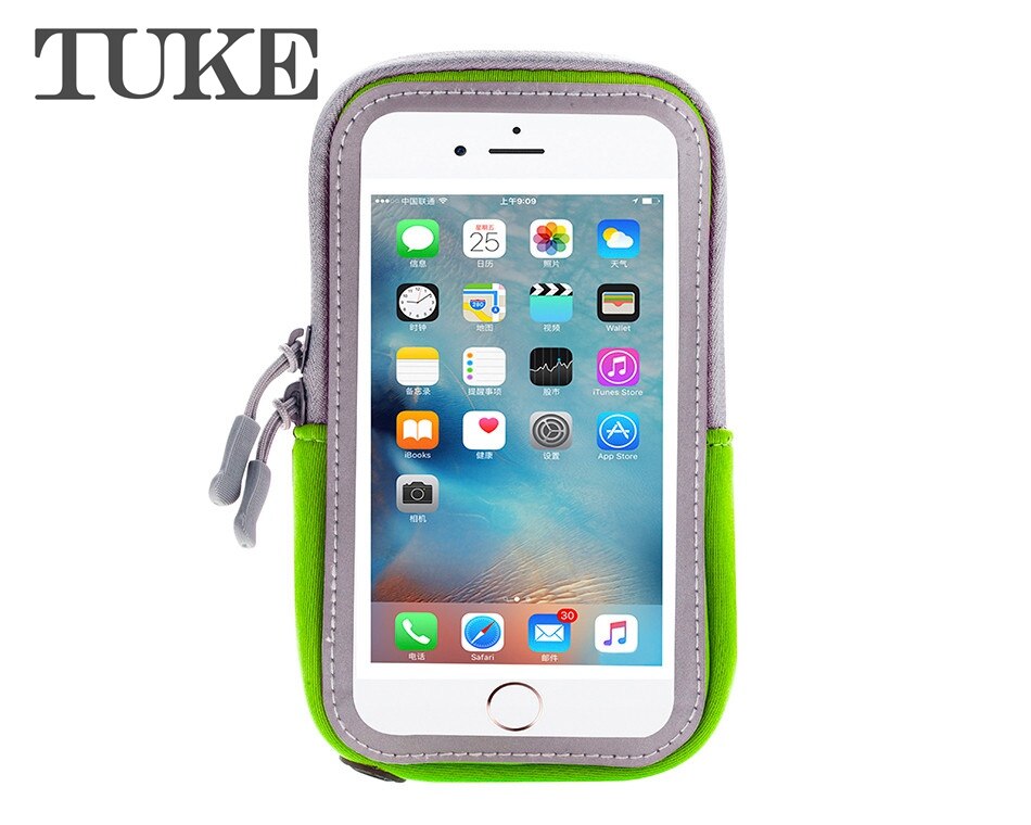 6 inches Universal Mobile Phone Armband Holder Outdoor Sport Arm Pouch Bag Sports Running Armband Bag for huawei p 30 lite: Green