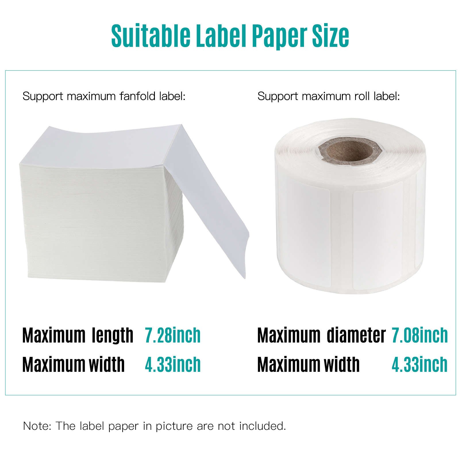 Label Holder for 4x6 Labels Printer Rolls and Fanfold Labels 2 in 1 Work for Desktop Themal Label Sticker Detachable