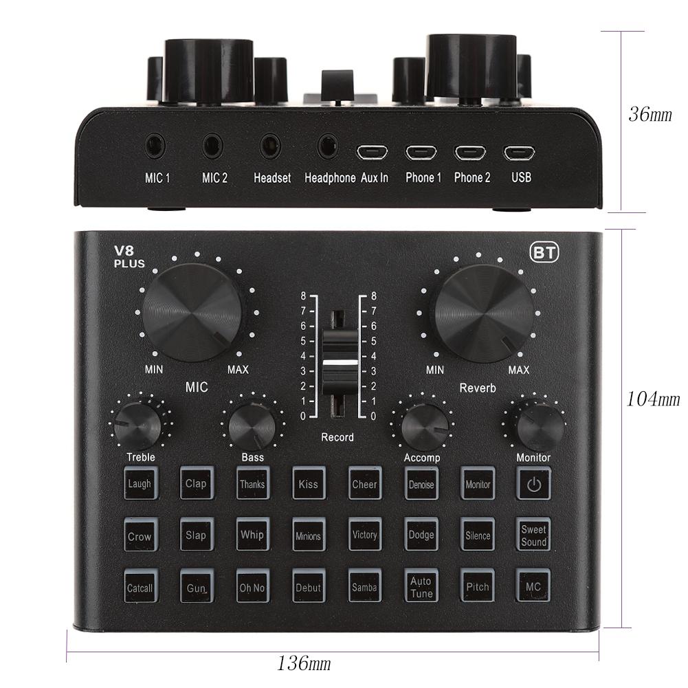 V8 Plus Sound Card Live Universal Internet Outdoor Live Broadcast Equipment ST TL Universal for Computer Pc Mobile Phone