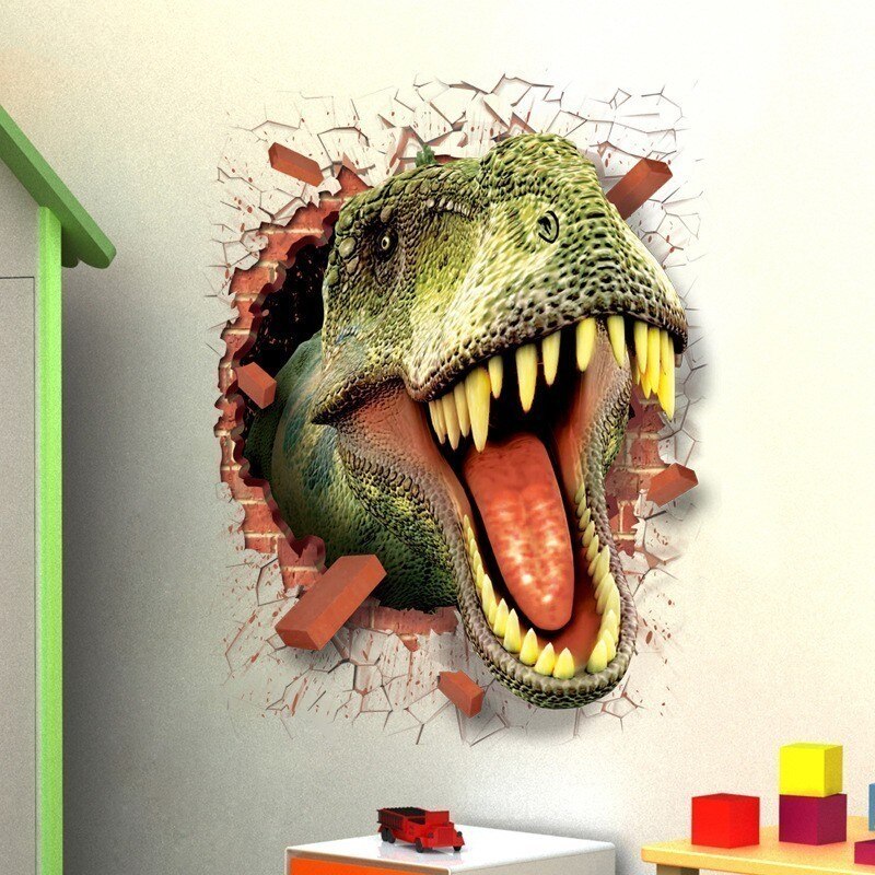 Stickers muraux décoratifs et créatifs pour voitures, autocollants en verre dinosaure, nouveauté, stickers stéréo, 3D, fabricant,: dinosaur