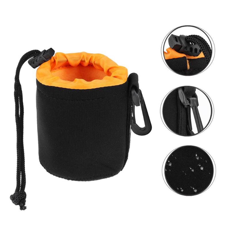 Camera Lens Pouch Bag Neoprene Waterproof Soft Video Full Size S M L XL Camera Lens Fleece Drawstring Protector