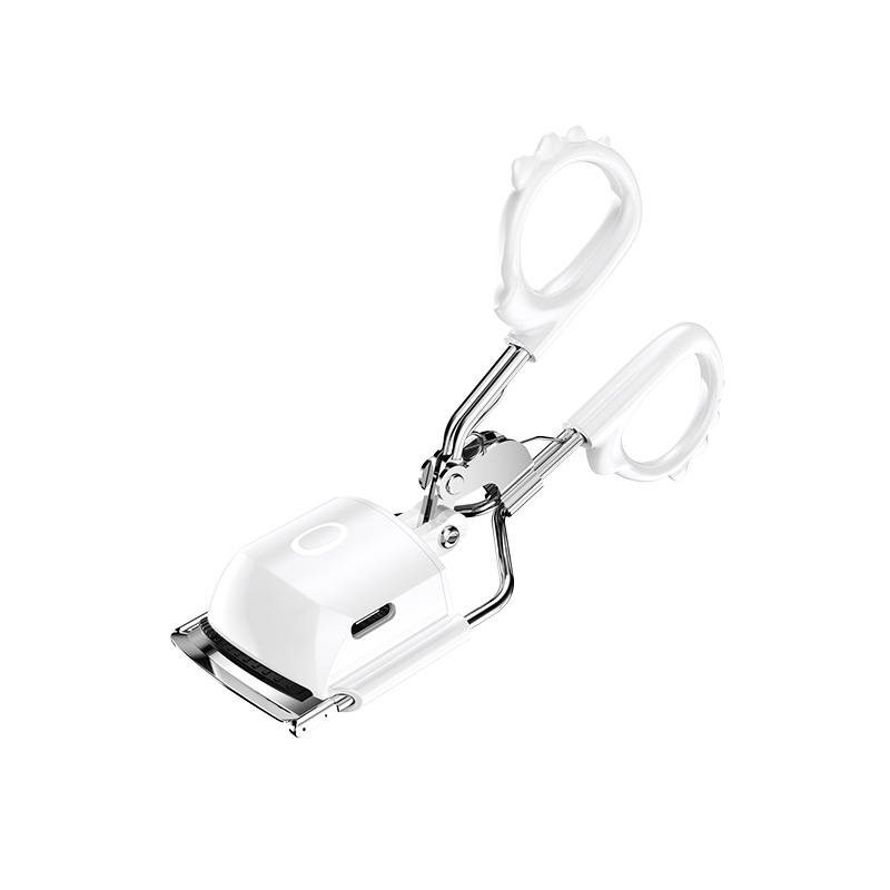 Beste verwarmde wimperkruller Intelligente snelle verwarming 3 temperatuurregeling Draagbare make-uptools Mini elektrische hete wimperkrulspelden: WHITE