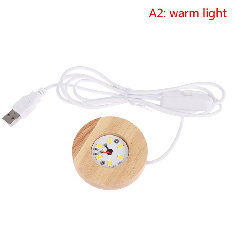 Socle lumineux en bois Rechargeable télécommande en bois lumière LED présentoir rotatif support de lampe pied de lampe Art ornement: YELLOW