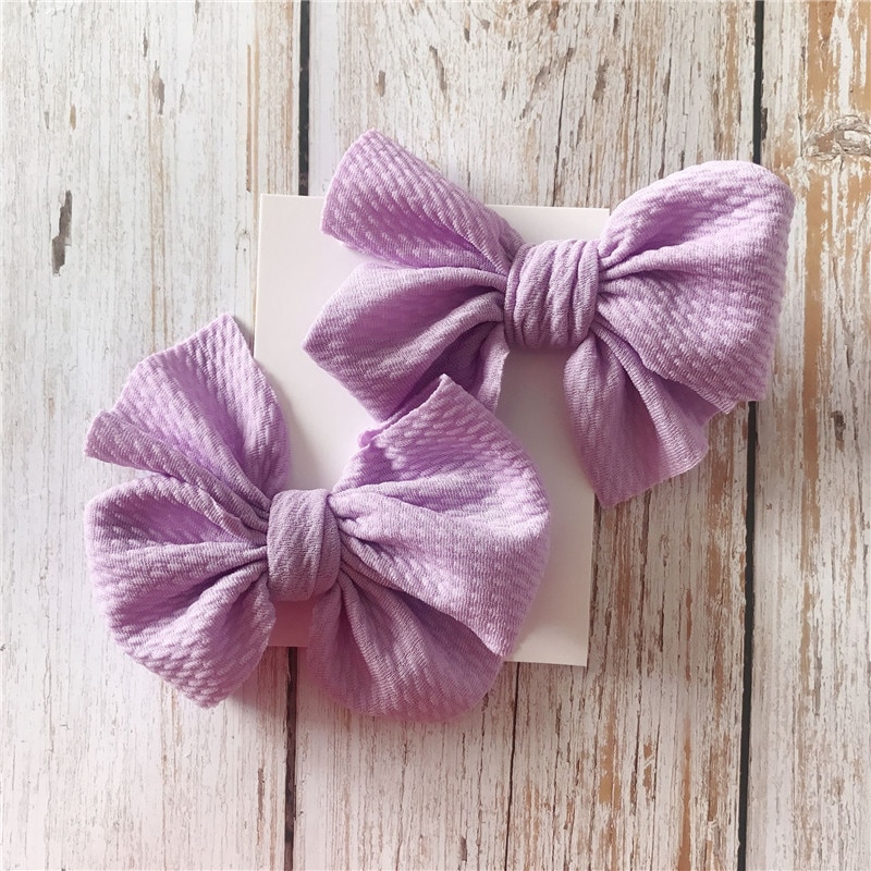 2Pcs Infant Kids Baby Girls Hair Bow Clips Headwear Ribbon Bowknot Barrettes