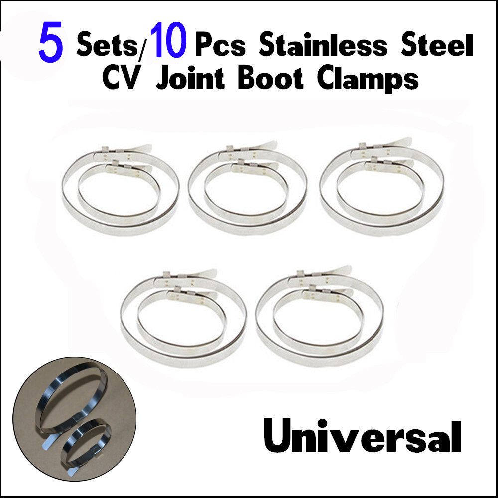 10 PCS CV Boot Clips Kit Universal Stainless Steel Axle CV Joint Crimp Clamp Set Auto Replacement Parts