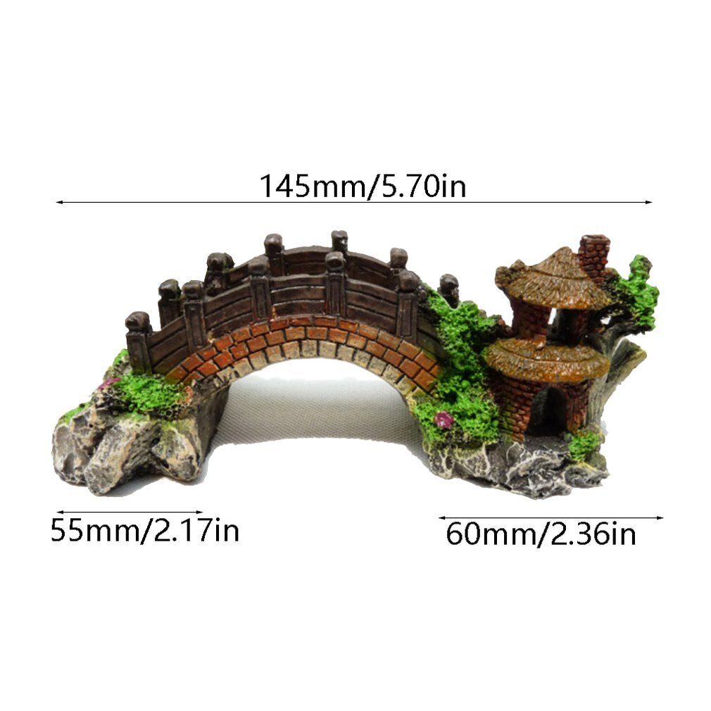 Antikt akvarium landskabspleje dekorativ bro akvarie tilbehør harpiks bro skildpadde klatreplatform vintage buebro