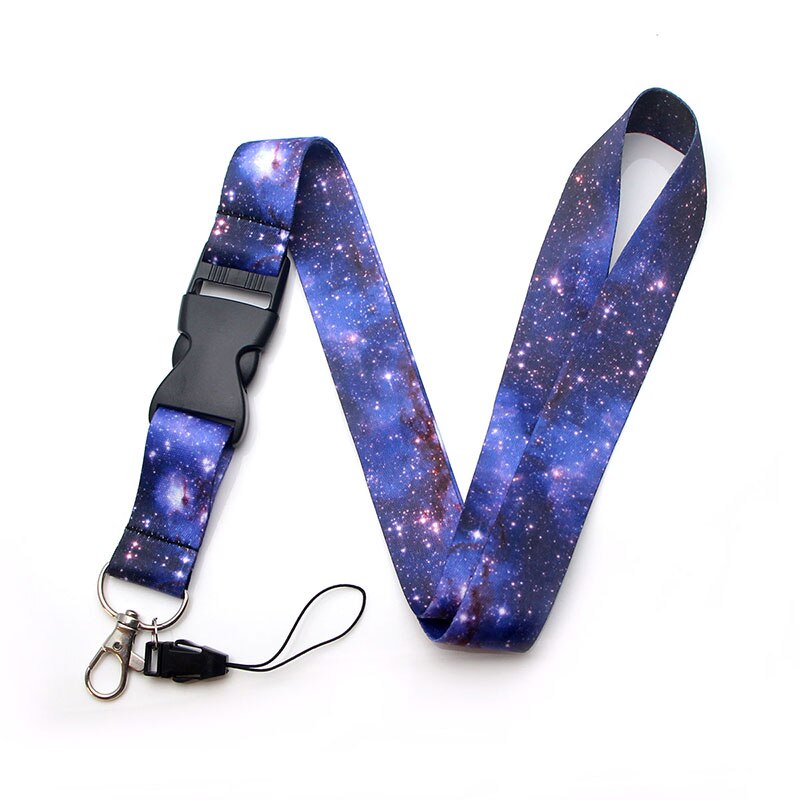 LX584 Romantic Starry Sky Keychain Neckband Lanyard USB ID Card Badge Holder Lanyard Mobile Phone Accessories Cute For: 8