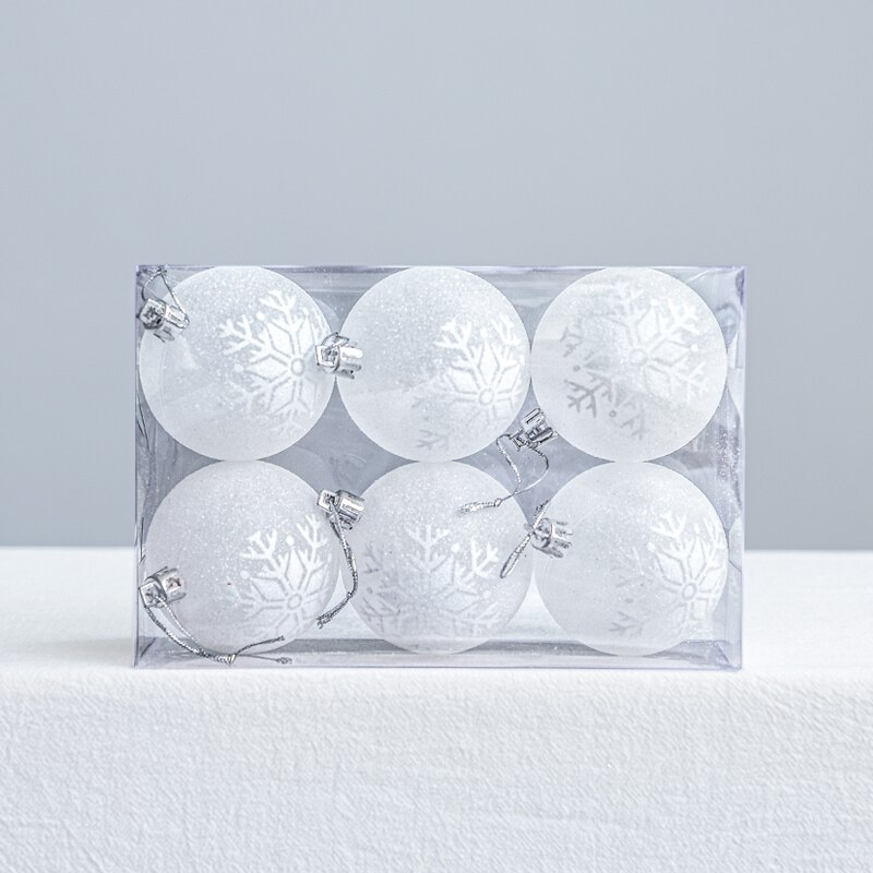5.5cm 6 st genomskinlig julgranskulor av plast splintresa xmastree-dekorationer liten hängande pvc-kulstrumpa