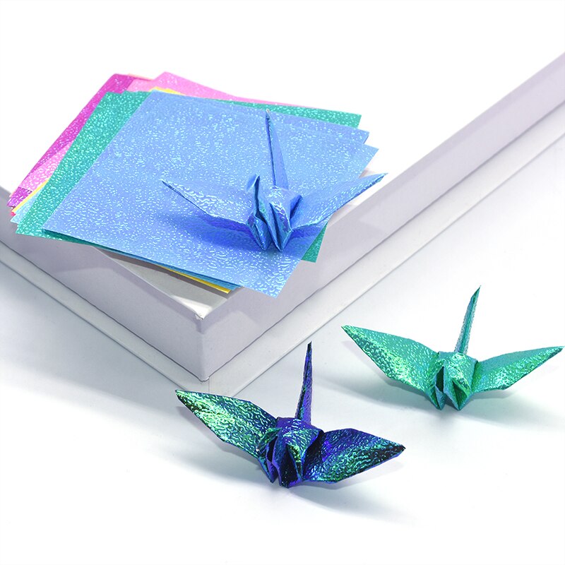 50 unidades/juego de papel de Origami cuadrado papel de Color sólido plegable de una cara brillante para niños, arte de colección de recortes hecho a mano