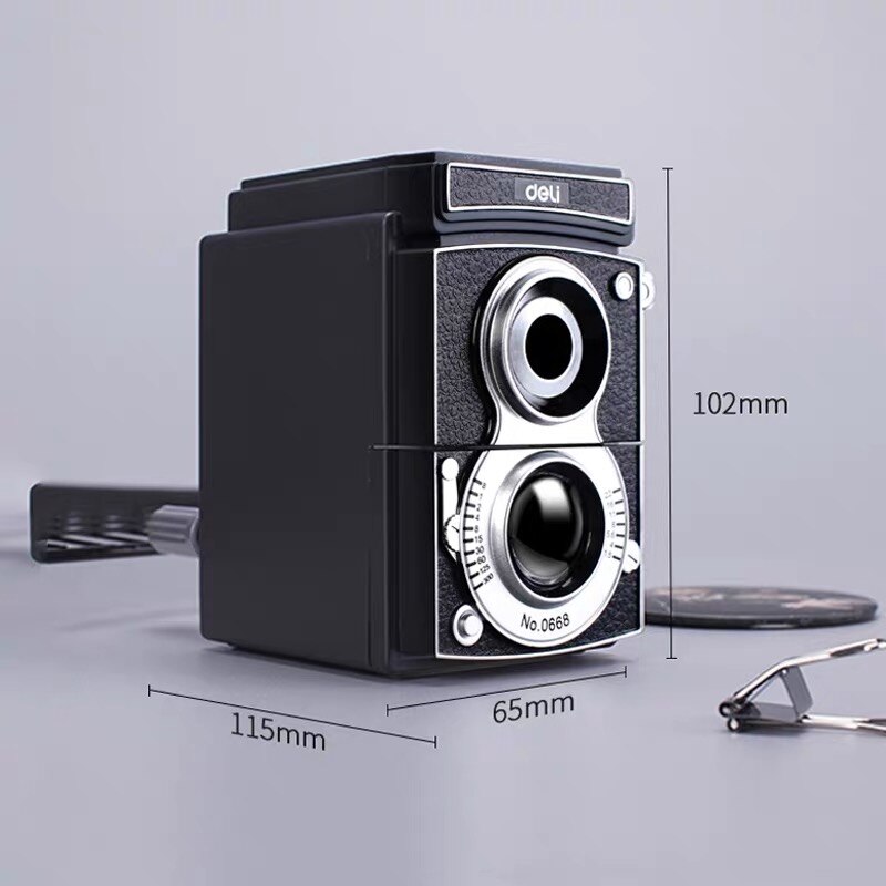 Deli Rotary pencil sharpener pencil cutter Camera cute sharpener knife smooth sharpening school accessories 0668