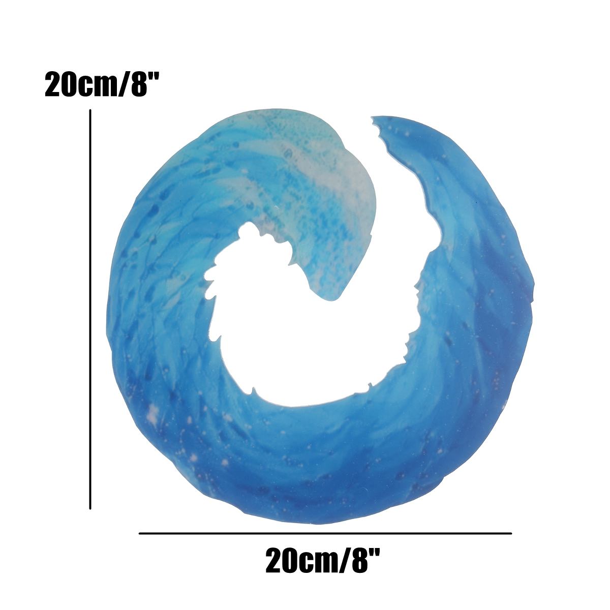 20X20CM Home Decoration Ocean Wave Fused Glass Sculpture Blue Wave Sculpture Ornament Birthday Desktop Decor With Bracket