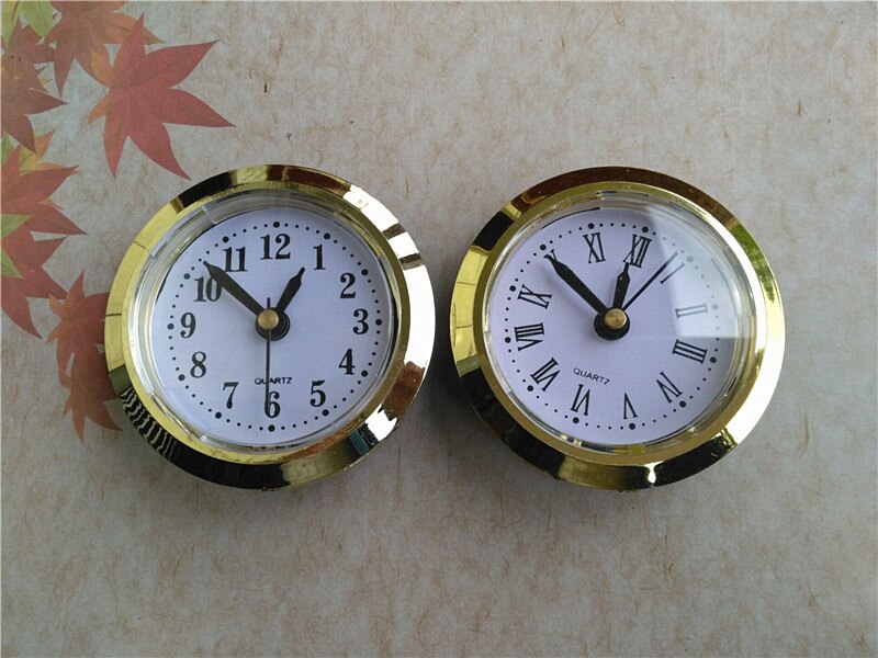 5PCS 50MM Built - in Clock Insert QUARTZ CLOCK FIT-UP/Insert Gold Trim DIY Clock Head