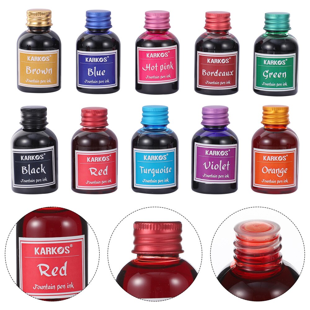 10 Flessen Kleurrijke Pen Inkt Schrijven Inkt Tekening Inkt Kalligrafie Supplies