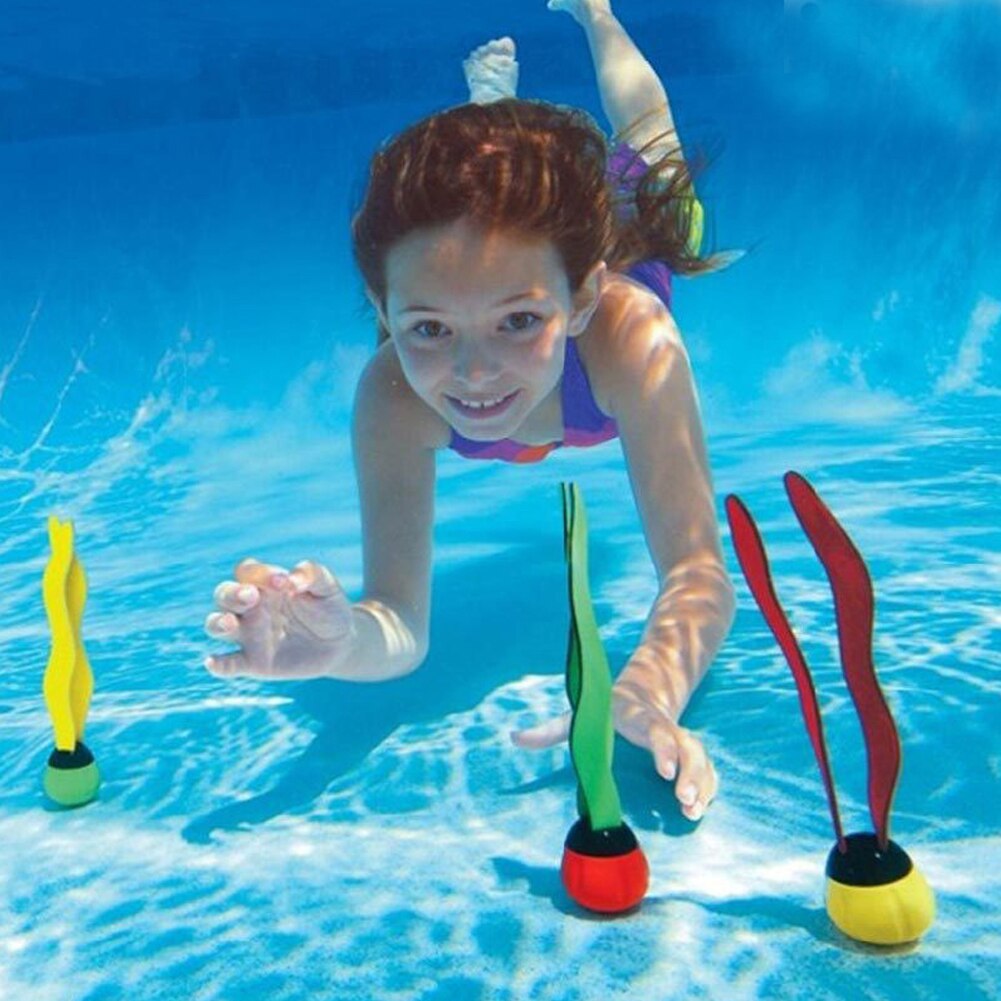 3pcs Set Swimming Swim Pool Child Kid Toy Kids Pool Seaweed Toys Outdoor Sport Dive Diving Grab Stick Sea Plant Accessories