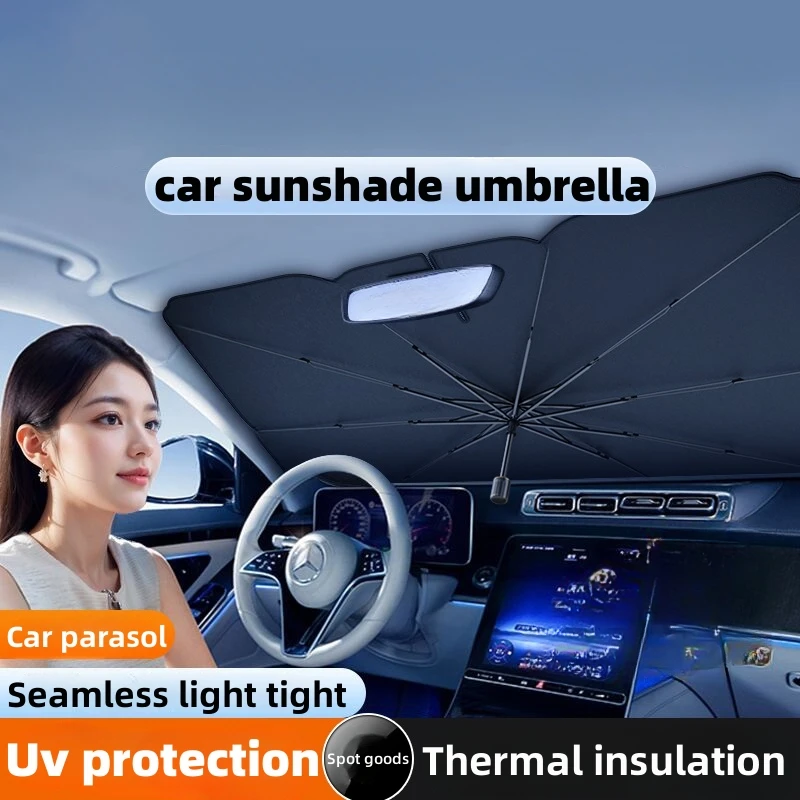 Auto Zonnescherm Paraplu Voorruit Zonnescherm Opvouwbare Parasol Zomer UV Bescherming Auto Warmte-isolatie Auto universeel