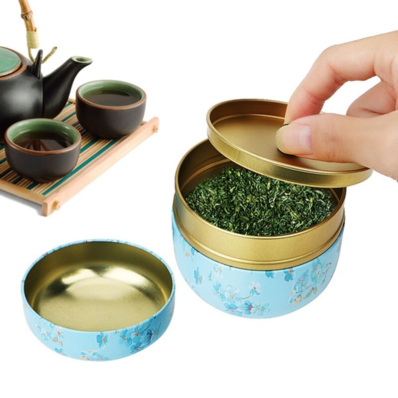 1pcs Japanese style Kitchen Tea Box Jar Storage Holder Sweetmeats Candies Cans Teaware Tea Caddies tin containers storage box