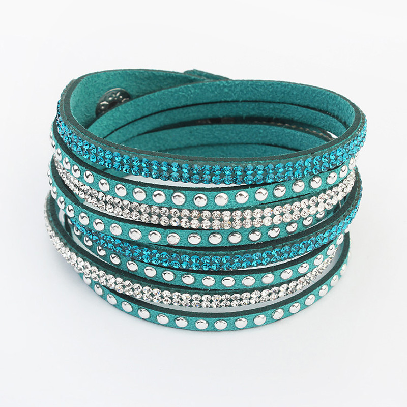 F&U Famous Brand Bracelets Crystal Rivet Multilayers Bracelets Little Swan Brand Different Color Bracelets for Women