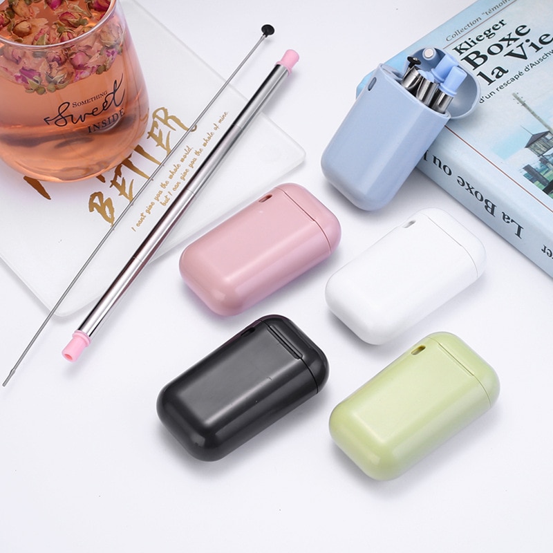 Cannucce in acciaio inossidabile 304 cannuccia pieghevole facile da pulire cannucce pieghevoli portatili riutilizzabili in silicone commestibile