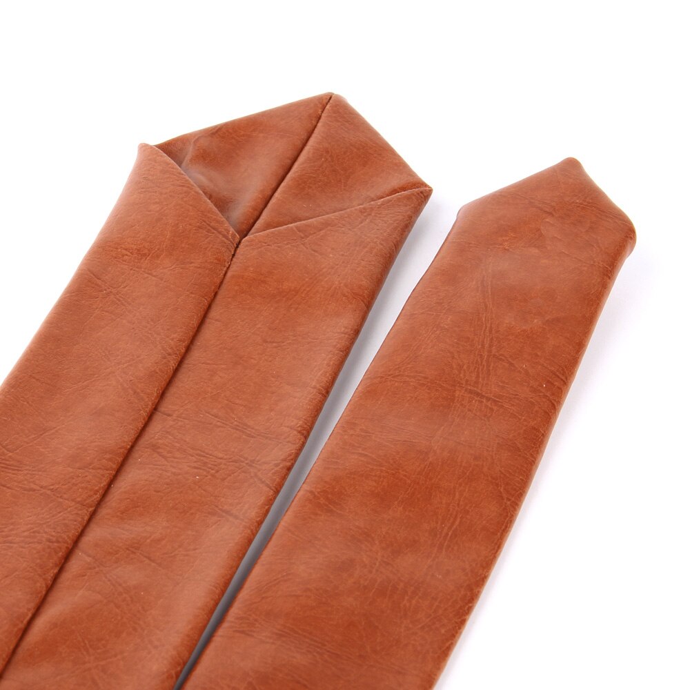 Nuevas corbatas de cuero PU para hombres, corbatas casuales de PU, corbata de sólida para hombre, corbata para traje de boda negocios