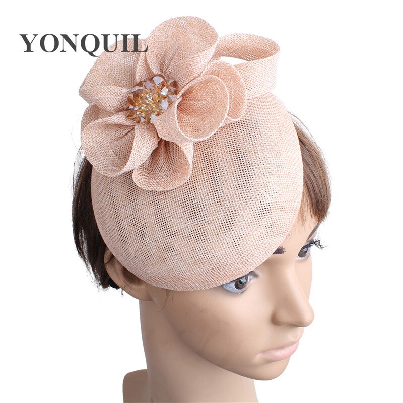 Licht Paars Vrouwen Tovenaar Cap Haar Clip Mooie Bloem Mesh Hoofddeksels Handgemaakte Voor Dames Wedding Hoedenzaak Cap Haar Clips: Paars