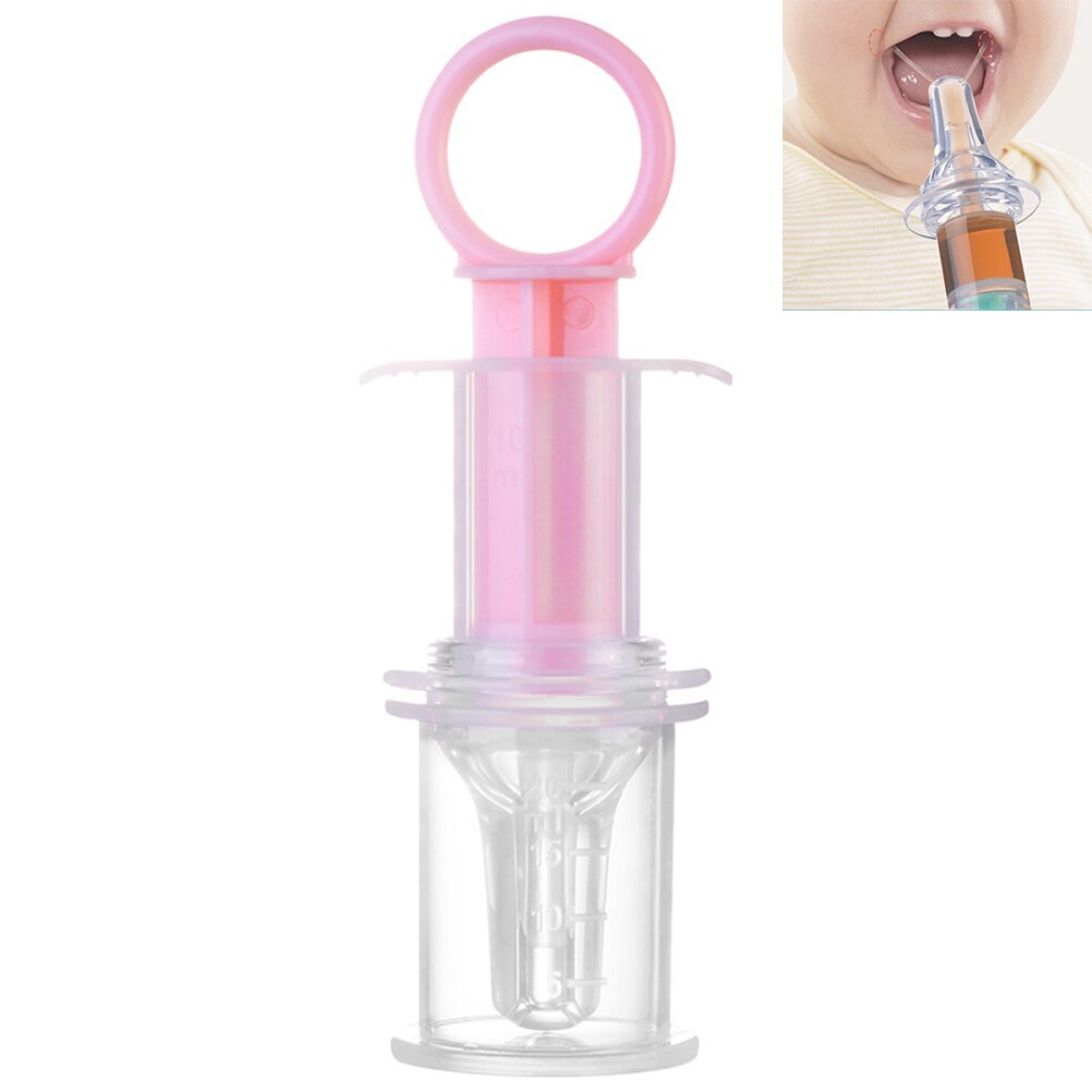 Utensilios de alimentación alimentador de aguja, dispensador cuentagotas de medicina para apretar, chupete, dispensador de medicina inteligente para bebés y niños: Rosa