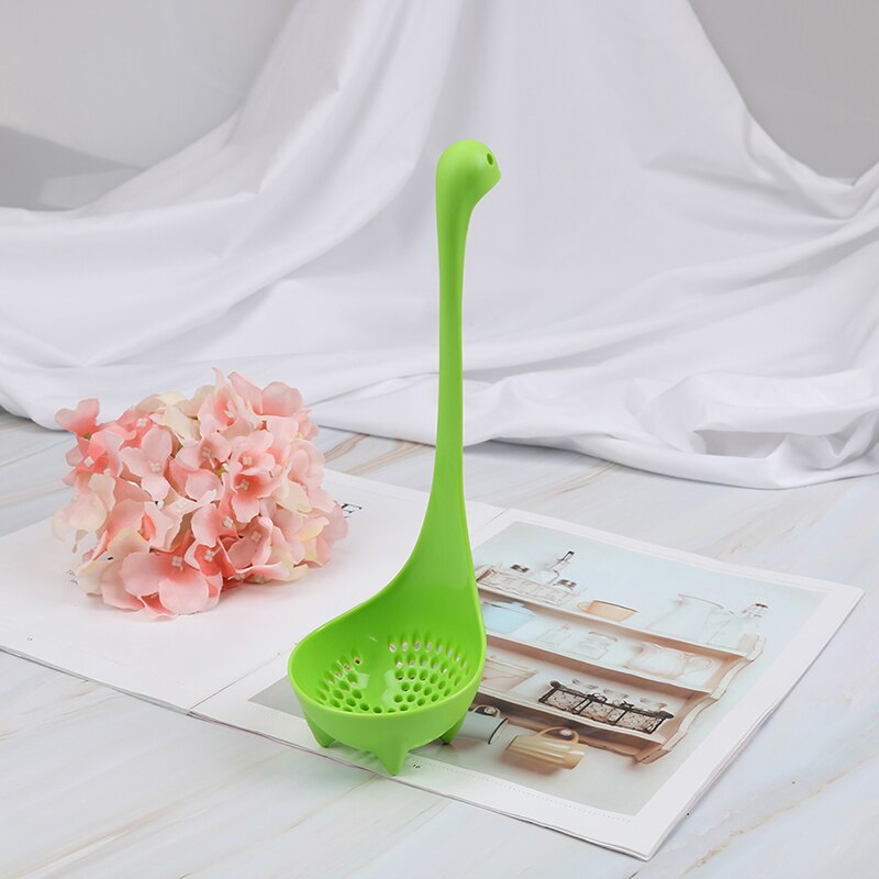 Food-Grade Pp Leuke Dinosaurus Soeplepels Cartoon Monster Lange Staal Servies Servies Creatieve Modellering Pollepel Keuken Gere: Green