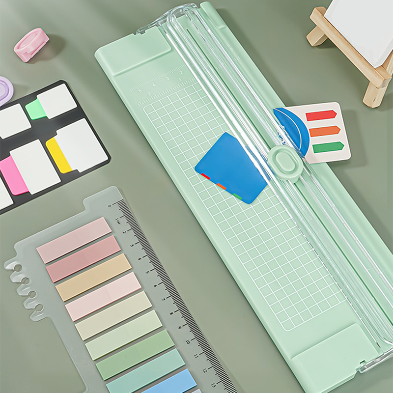 1 st 4 mini pappersskärare pappersskärmaskin för hantverk papperskort fotolaminerat papper scrapbooking heminredning verktyg