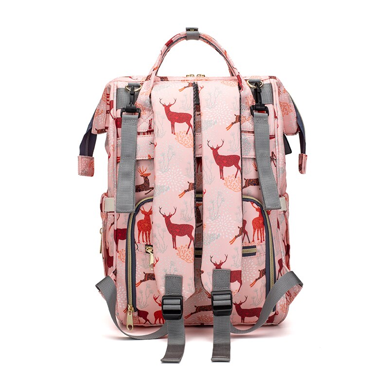Lequeen – sacs à langer pour maman, sac à dos de voyage à motif animal, grande capacité, mise à jour, USB, LPB29