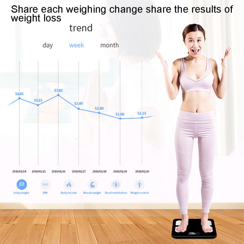 Bluetooth Body Fat Scale Smart Electronic Weighing Scale Household Adult Precision Human Body Weighing Fat Measurement