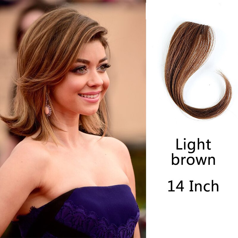 HOUYAN-perruque frange longue femme 25-30cm | clip de cheveux, frange frontale étendue, cheveux naturels: ZF1035-2I30 / 2 pièces