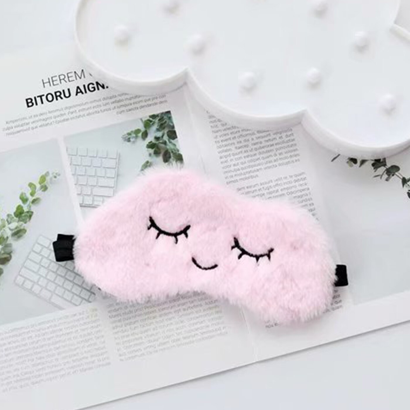Cute Eye Mask Plush Eye Cover Kids Sleeping Mask Sleeping Mask Eyepatch Cartoon Travel Rest Eye Band Blindfold Sleep Aid Eyemask: Default Title