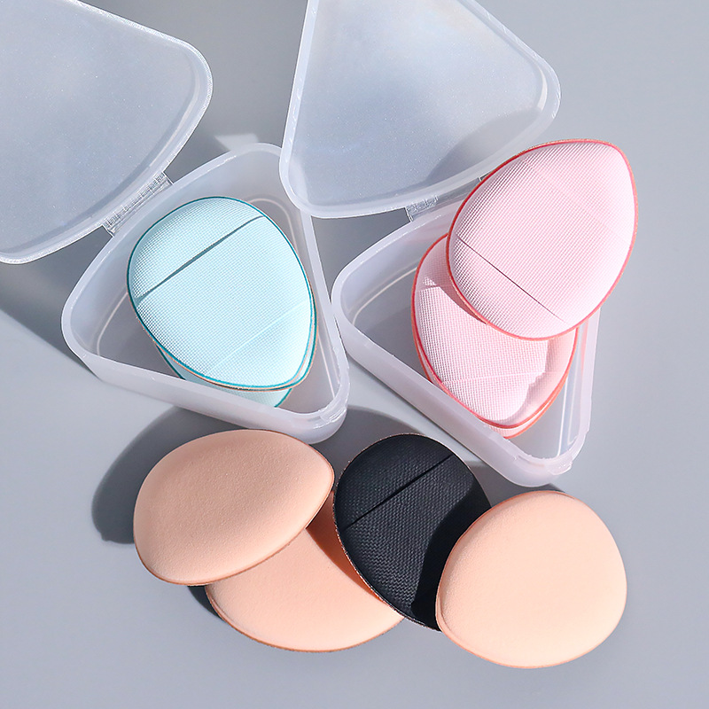 3 stks Mini Size Vinger Bladerdeeg Set Professionele Cosmetische Kussen Bladerdeeg Concealer Foundation Detail Bladerdeeg Make-up Spons Beauty Tool