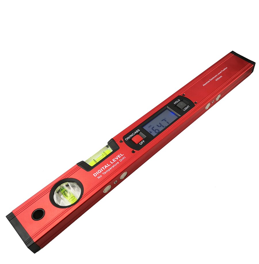 400mm Digital Protractor Angle Finder Inclinometer electronic Level 360 degree with/without Magnets Level angle slope test Ruler: red with magnets